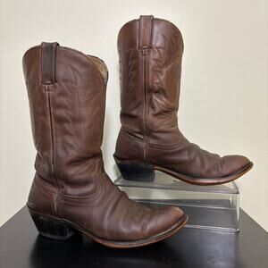 Durango Western Cowboy Boots Women’s 8.5M Brown Leather Snip Toe Vintage Style